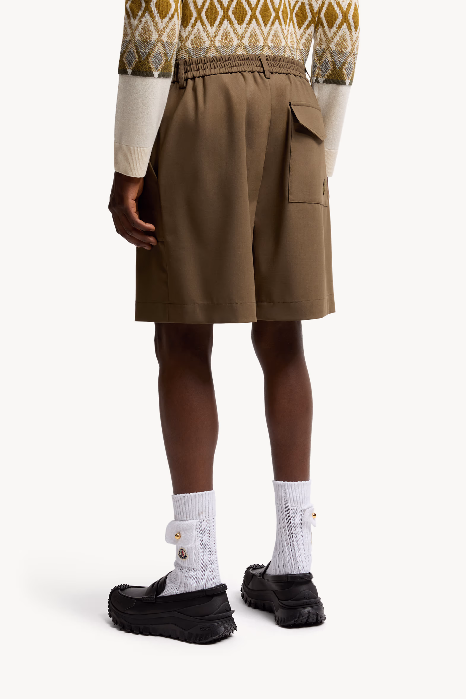 Tailored Bermuda Shorts Men Olive Green Moncler 5